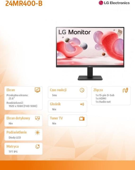 Actual product image LG 24MR400-B (1920 x 1080 pixels, 23.80")