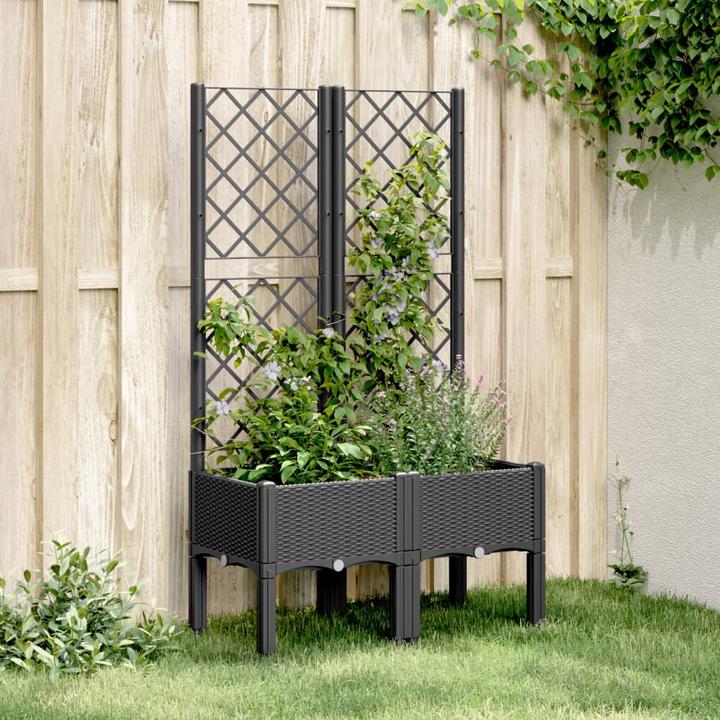Actual product image vidaXL Planter with trellis PP