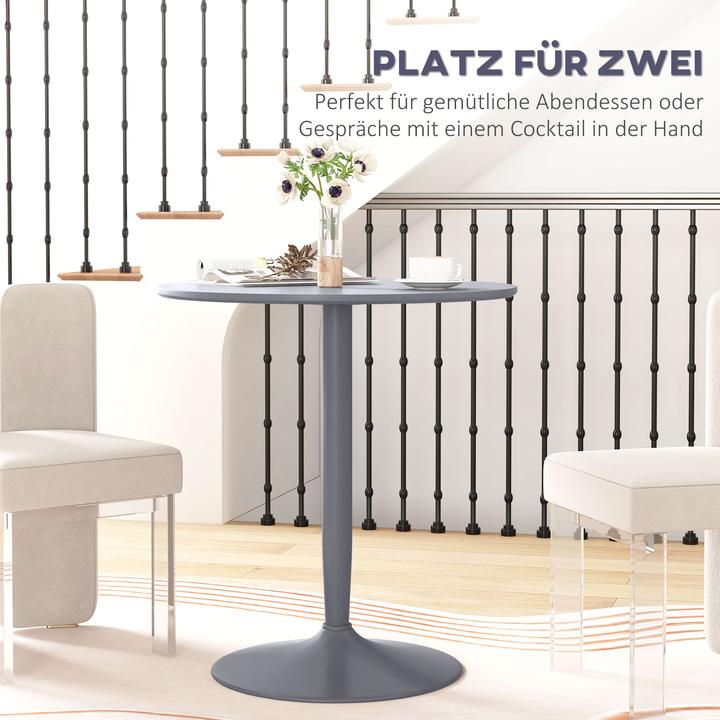 Produktbild Homcom Esstisch MDF, Stahl Grau (70 x 75 cm)