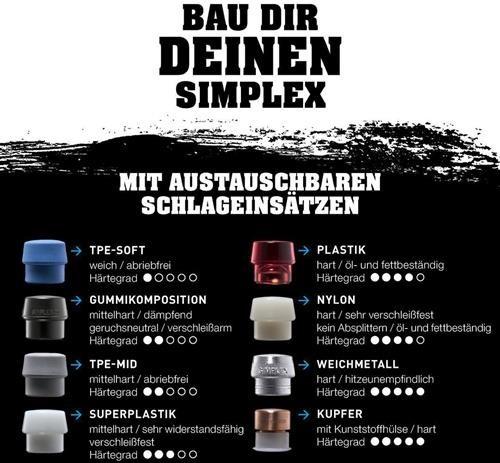 Produktbild Halder Schonhammer 430 50mm TPE-soft/Superplastik AL-Gehäuse Simplex (430 g)