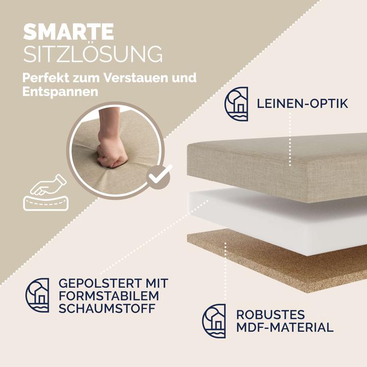 Produktbild Casaria Sitztruhe mit Stauraum (115 cm)