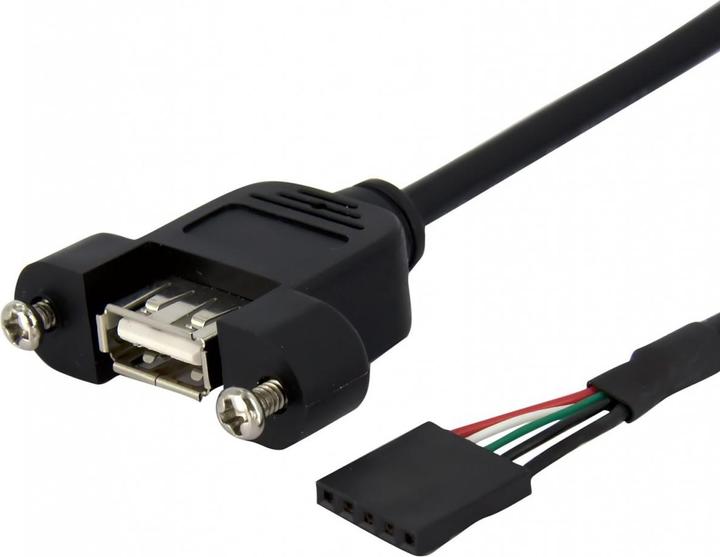 Produktbild StarTech 90cm USB 2.0 Blendenmontage Kabel - USA A auf 5 pin Mainboard Pfostenstecker Buchse - Bu/Bu (0.90 m, USB 2.0)