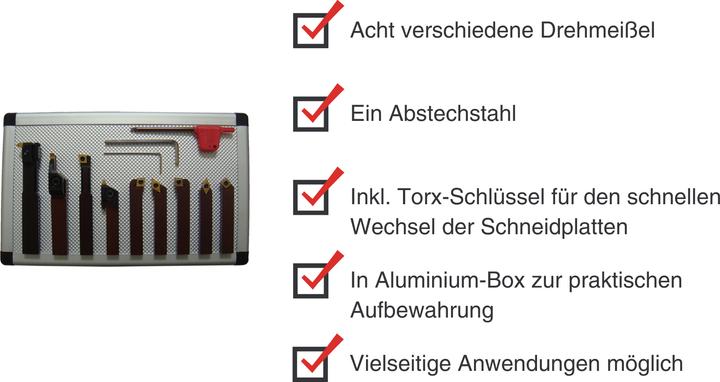 Actual product image Paulimot Turning tool set with indexable inserts, 6 mm, 9-piece (13 mm)