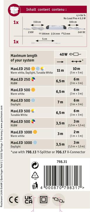 Immagine prodotto Paulmann Alimentazione MaxLED