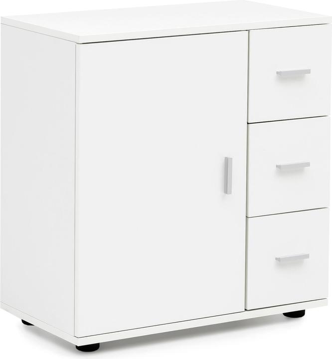 Produktbild FineBuy Badschrank FB52416 Midischrank Weiss Badezimmerschrank Matt Kommode