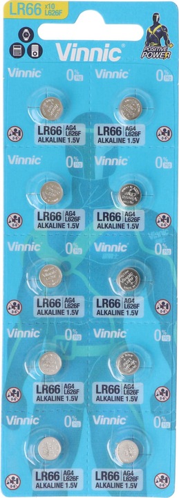 Vinnic 10er Set AG 4, LR66, L626F, V376, V377, LR626 (10 Stk., Gerätespezifisch, 18 mAh)