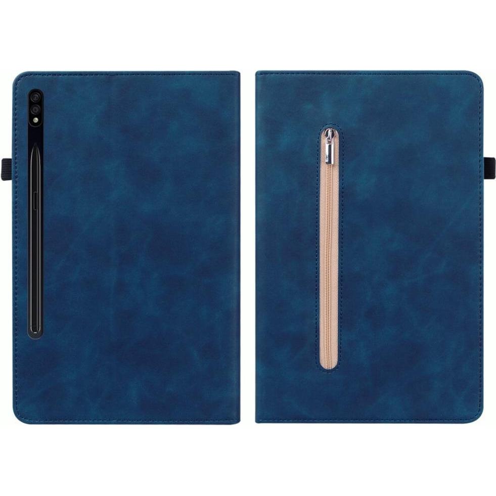 Thumbnail - Cover-Discount Galaxy Tab S9+ - Schutzhüllle mit Zipper Tasche blau (Galaxy Tab S9 Plus), Tablet Hülle, Blau