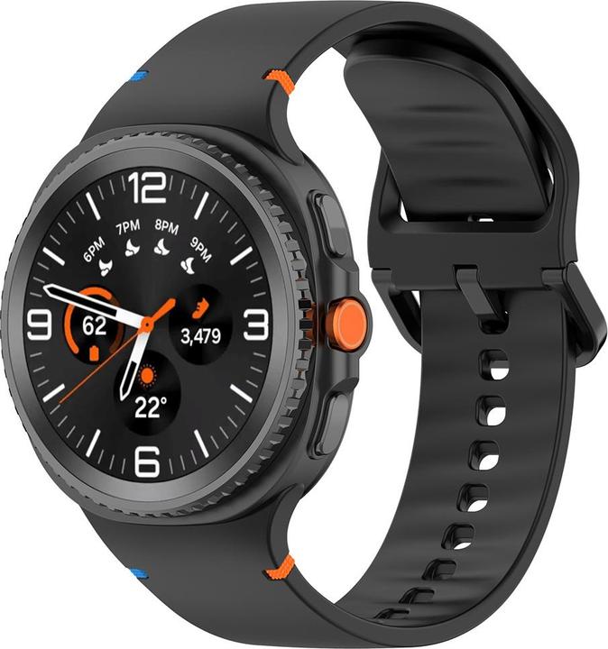 Productafbeelding Techsuit - Watchband (W079) - Samsung Galaxy Watch8 40mm/Watch8 44mm/Watch8 Classic - Black (Silicone)