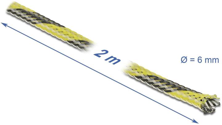 Actual product image Delock Braided hose stretchable 2 m x 6 mm black-yellow (Cable conduit, 200 cm)