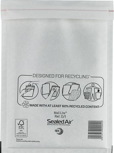 Produktbild Sealed Air Luftpolstertaschen MailLite D/1 Haftklebung weiss 10Stück (10 x)