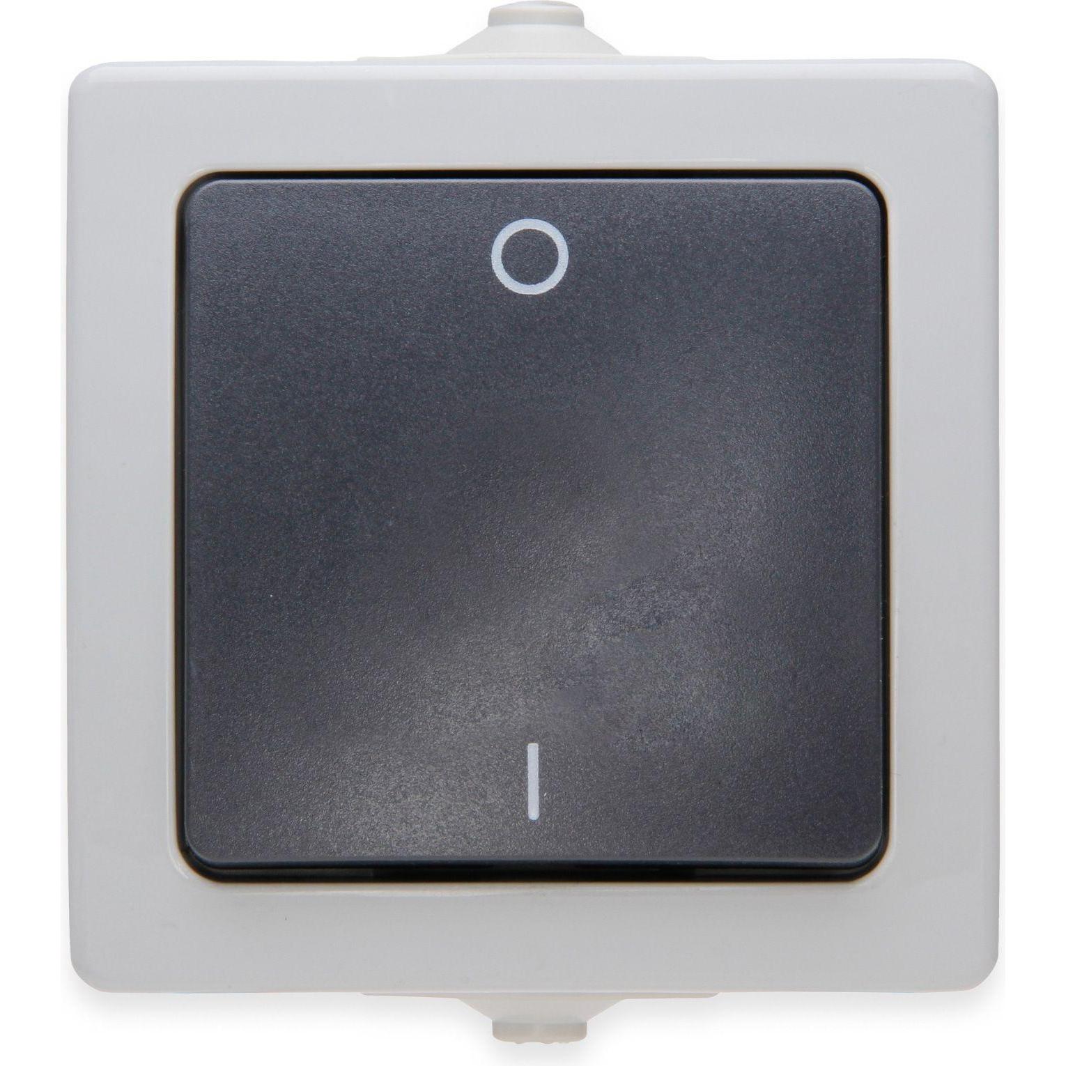 Kopp 565256009 Feuchtraum-Schalterprogramm Ausschalter Nautic Grau, Taster + Schalter, Grau
