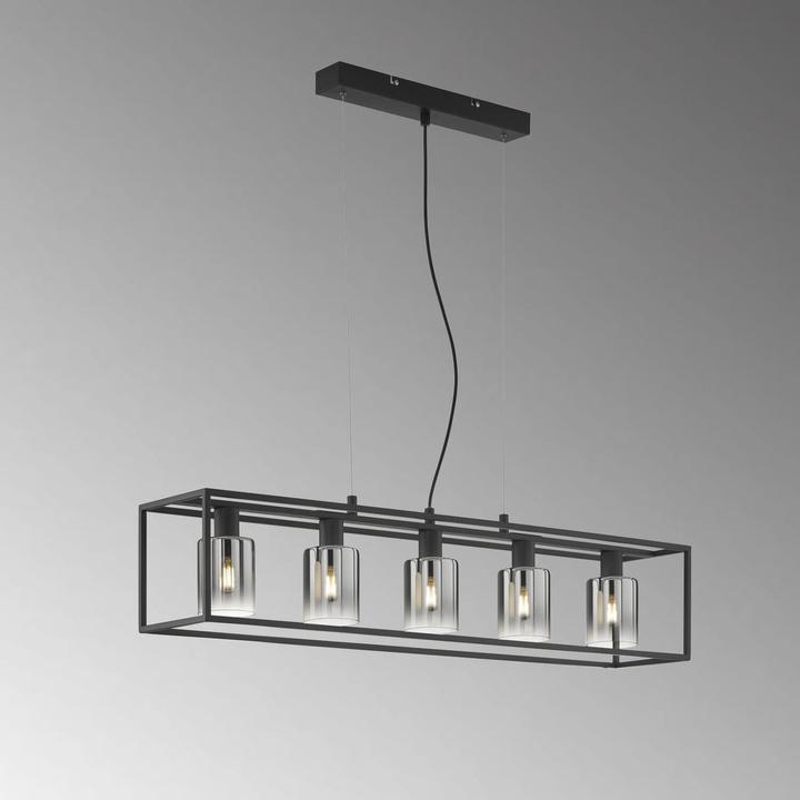 Image du produit Fischer & Honsel Honsel Suspension Iska longueur 95 cm - noir sable/verre fumé (60908) (E14)