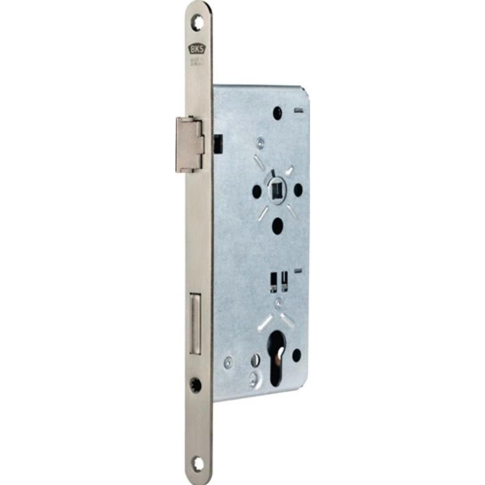 BKS, Türschloss + Schliesszylinder, Haustür-Einsteckschloss 0024 PZW 22/65/92/10 mm DIN links silber abgerundet (Einstec...