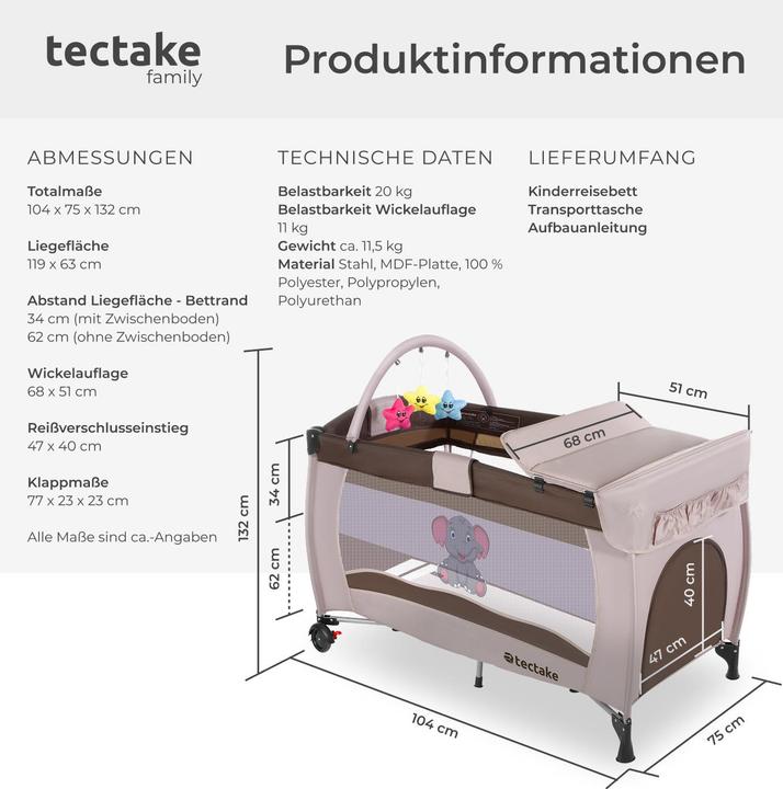 Produktbild tectake Elefant (60 x 120 cm)