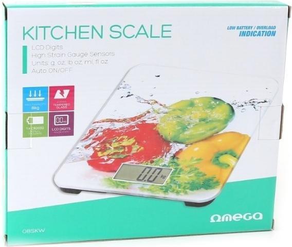 Actual product image Omega OBSKW Kitchen Scale Multicolor Countertop Rectangle Electronic Kitchen Scale