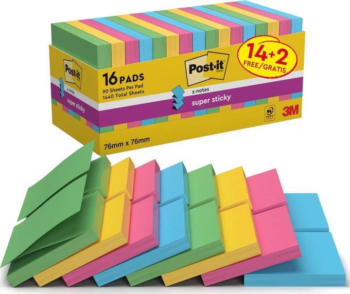 Actual product image Post-it Super Sticky Z-Notes (76 x 76 mm)