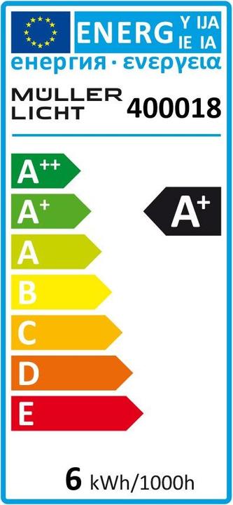 Energie-Label Müller Licht LED (E14, 470 lm, 1x)