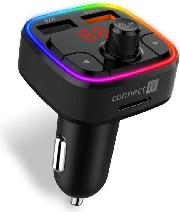 Connectit CONNECT IT CarRGB Bluetooth-Sender, 2xUSB+MicroSD, schwarz