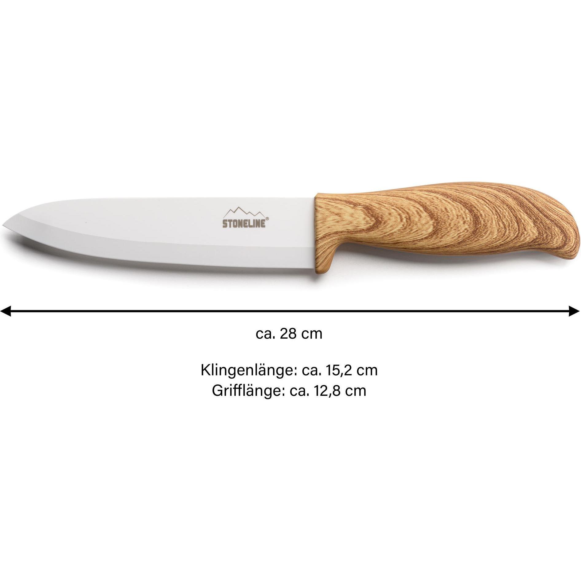 Thumbnail - Stoneline Back to Nature Chef's Knife 18313 Ceramic Knife, White / Wood, 1 pc (s), Küchenmesser, Weiss