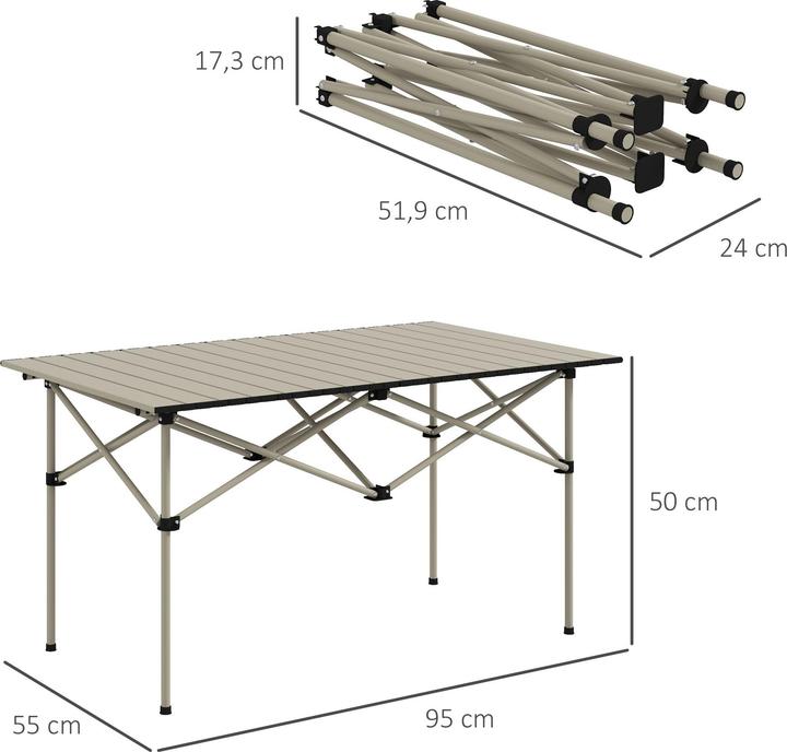 Produktbild Outsunny Campingtisch Aluminium Khaki