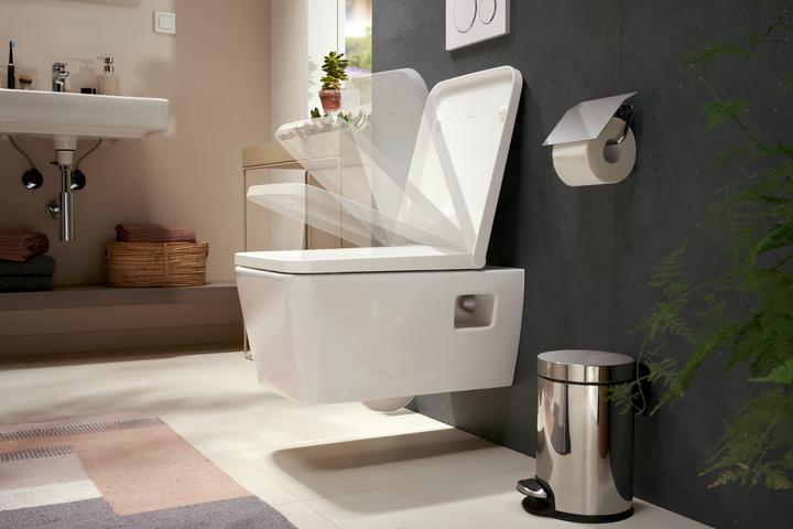 Image du produit hansgrohe EluPura Original Q WC suspendu, AquaChannel Flush, HygieneEffect, 360x540mm, EcoSmart, bla