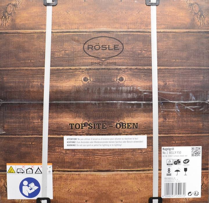 Actual product image Rösle Charcoal grill NO.1 BELLY F50 black (50 cm)
