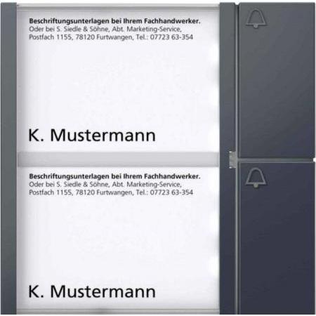 Siedle, Klingel + Türsprechanlage, Tastenmodul TM 612-2 AG anthrazitgrau