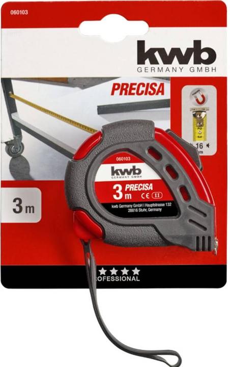 Produktbild kwb 060103 Massband 3 m Stahl, Kunststoff (3 m)