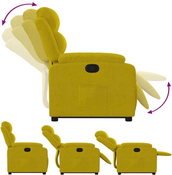 Immagine prodotto VidaXL Poltrona reclinabile Poltrona ausiliaria Stand-up Poltrona TV Poltrona reclinabile in velluto giallo