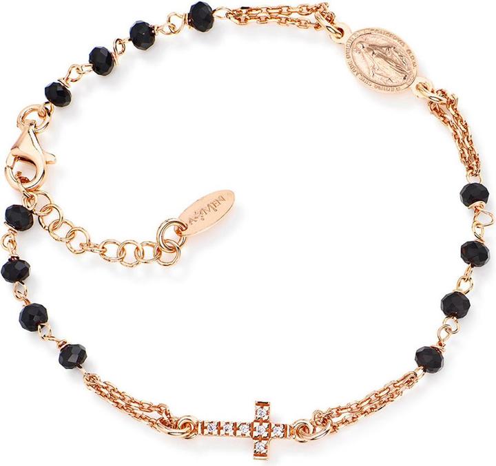 Amen Rosary Crystal Cross Armband (20 cm, Silber 925)