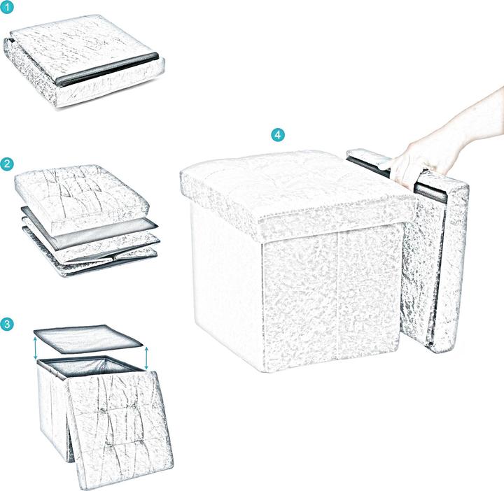 Image du produit Intirilife Cube d'assise ALASKA GRAU