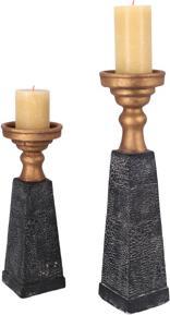 Actual product image Ptmd candle holder Laya Gold Black 45 cm