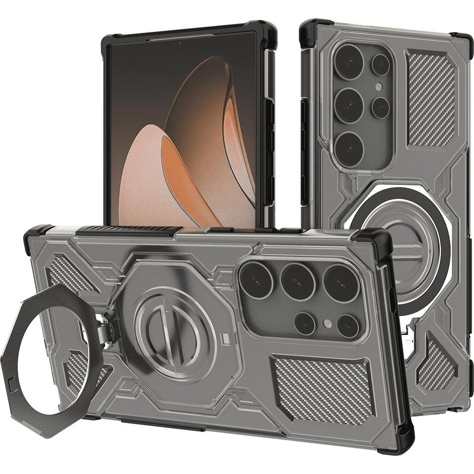 Techsuit - Carbon Shield PRO - Samsung Galaxy S24 Ultra - Smoke Black (Samsung Galaxy S24 Ultra), Cover smartphone, Nero