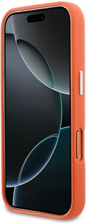 Productafbeelding Karl Lagerfeld Case Karl & Choupette Head Pins Saffiano MagSafe for iPhone 17 Pro orange (Apple iPhone 17 Pro)