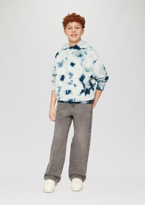 Produktbild s.Oliver Sweatshirt Oversized-Sweatshirt mit Kapuze in Batik-Optik (170, 176)