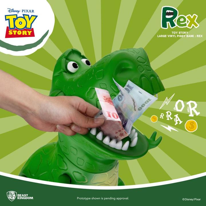 Actual product image Beast Kingdom Toy Story Piggy Bank tirelire Rex 46 cm