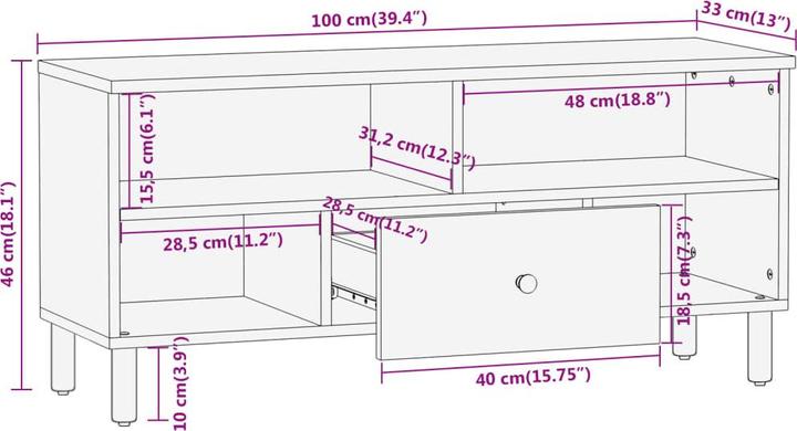 Actual product image vidaXL TV-Schrank (100 x 33 x 46 cm)