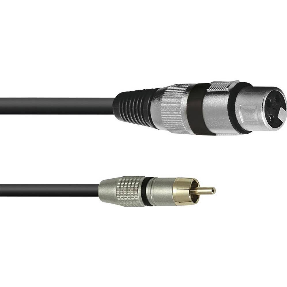 Thumbnail - Omnitronic Adapterkabel XLR(F)/Cinch(M) 0,2m sw (0.15 m, Cinch, XLR), Audio Kabel