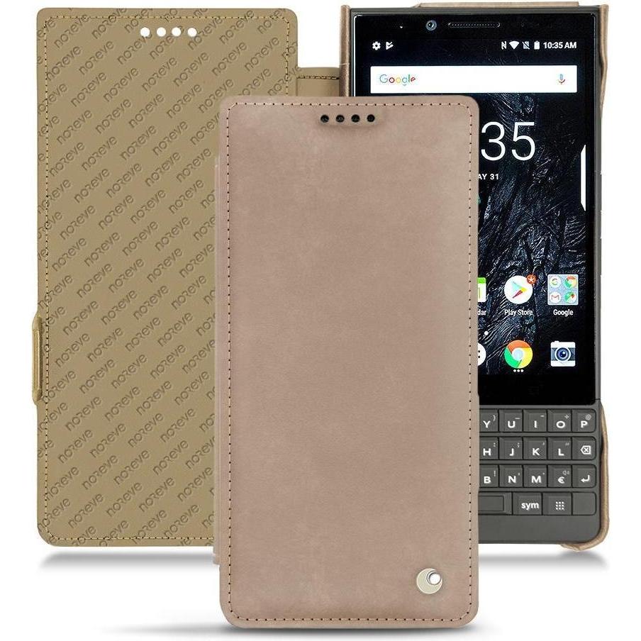 Noreve Lederschutzhülle horizontal (Blackberry KEY2), Smartphone Hülle, Beige