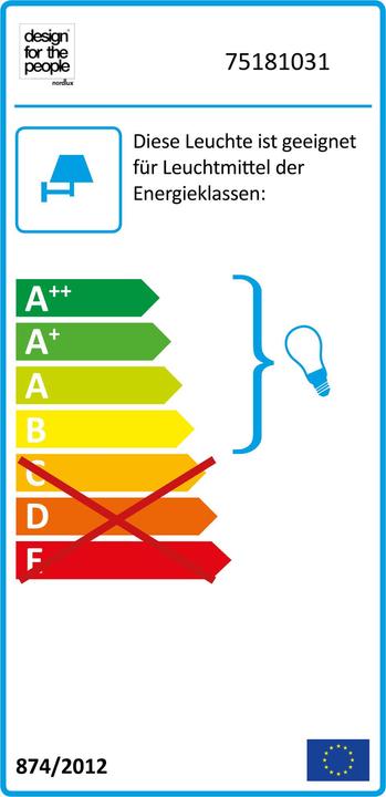 Energie-Label Nordlux Arki Outdoor, Wandleuchte, Verzinkt (E27, IP54)