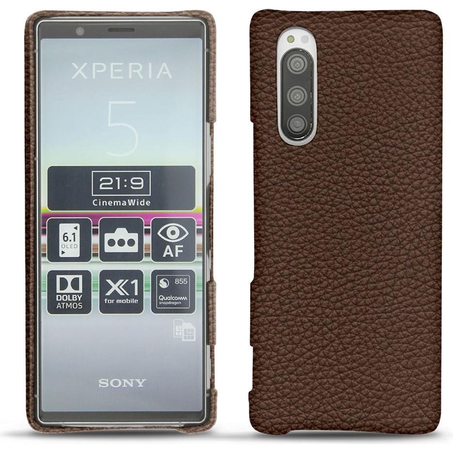 Noreve Lederschutzhülle (Sony Xperia 5), Smartphone Hülle, Braun