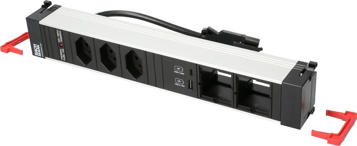 Actual product image Bachmann Built-in power strip POWER FRAME 3x T13, 1x USB, 2x Custom (3 x, Type 13, USB-A, USB-C, 0.20 m)