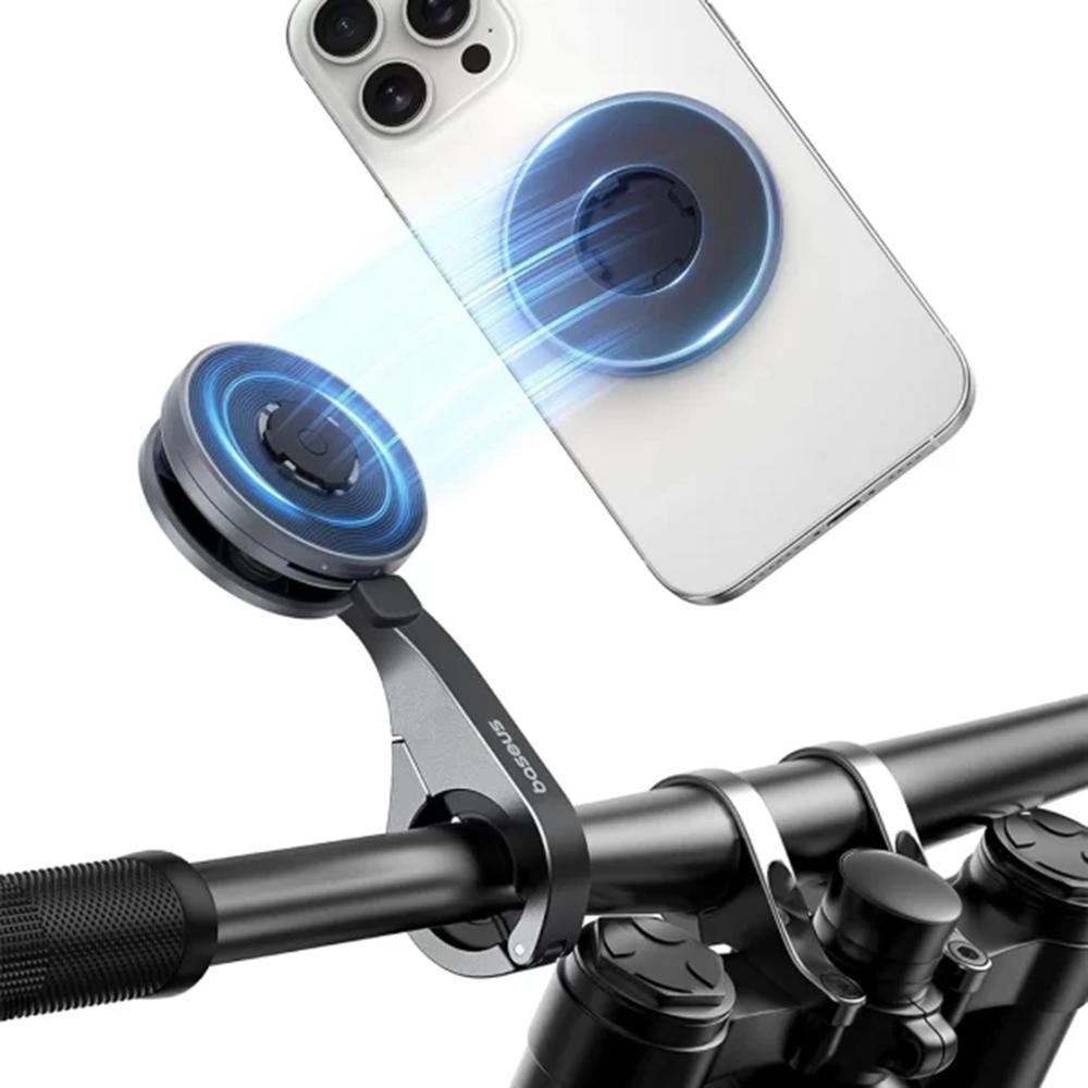 Baseus - Bike Phone Holder PrimeTrip VB1 (C0013D00) - Magnetic, Aluminium Alloy - Black, Supporto per smartphone, Nero