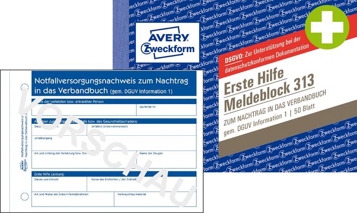 Produktbild Avery Erste Hilfe Meldeblock (50 x)