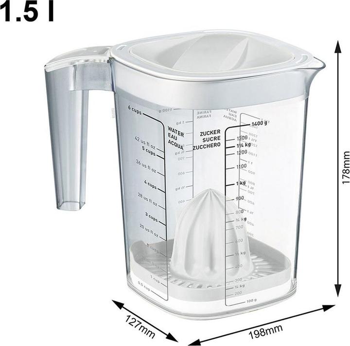 Productafbeelding Rotho Maatbeker Loft 15 dl, transparant/wit (1500 ml)