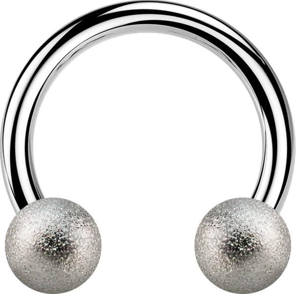 Actual product image Star Piercing Micro Circular Barbell silver with two balls speckled (without brass, Surgical steel 316L)
