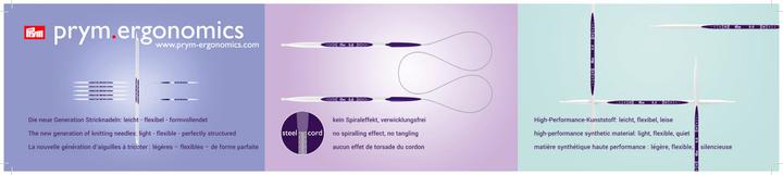Produktbild Prym Strumpfstricknadeln ergonomics 4.00 mm, 20 cm, Karte 5 Stk., Kunststoff