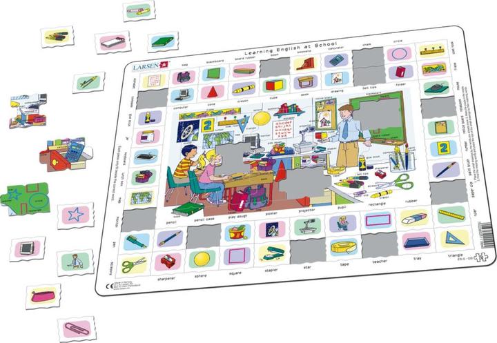 Produktbild Larsen Puzzle - Learning English (6) at School (70 Teile)