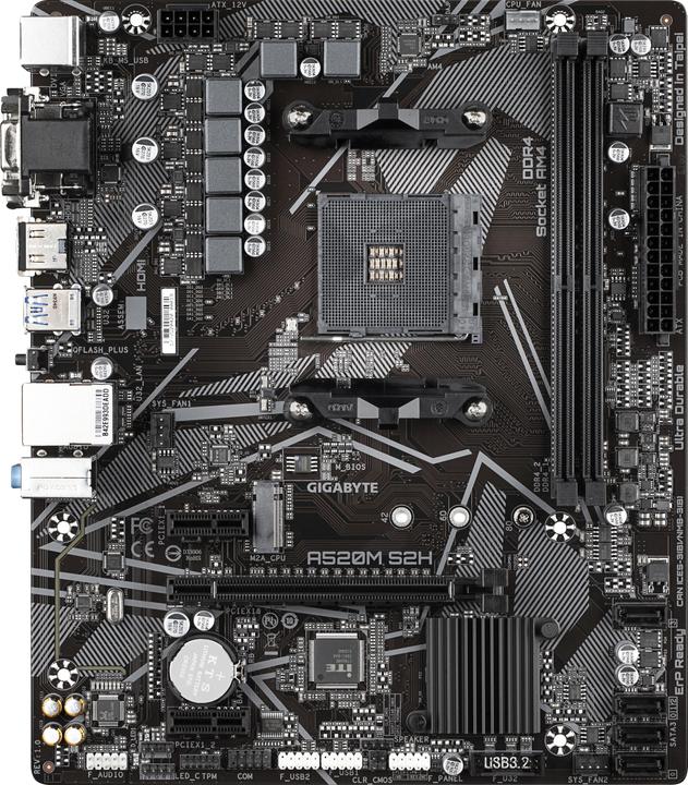 Produktbild Gigabyte A520M S2H 1.0 Prozessorfamilie AMD, Prozessorsockel AM4 (AM4, AMD A520, mATX)