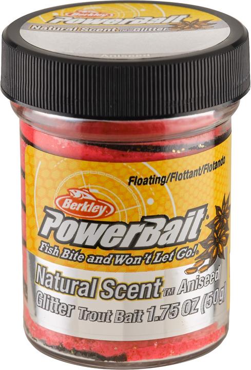 Berkley PowerBait® Natural Glitter Trout Bait Anis Black/Fluorescent Red